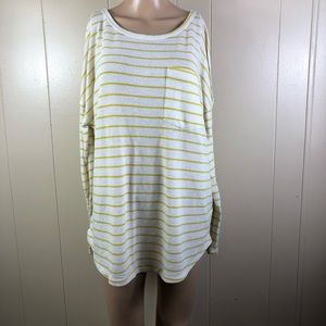 Old Navy women’s yellow and white striped longsleeve shirt Size L